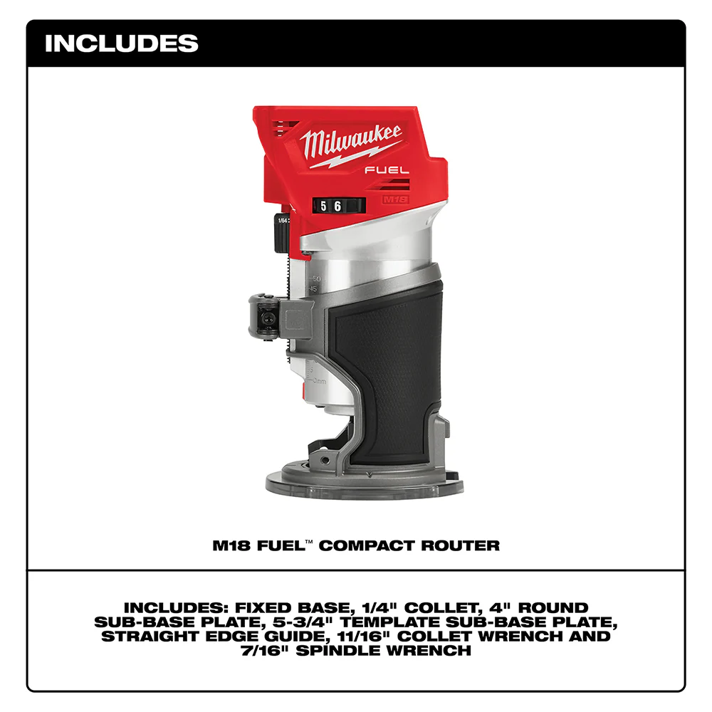 Milwaukee M18 FUEL Cordless Compact Router - Tool Only - Image 2