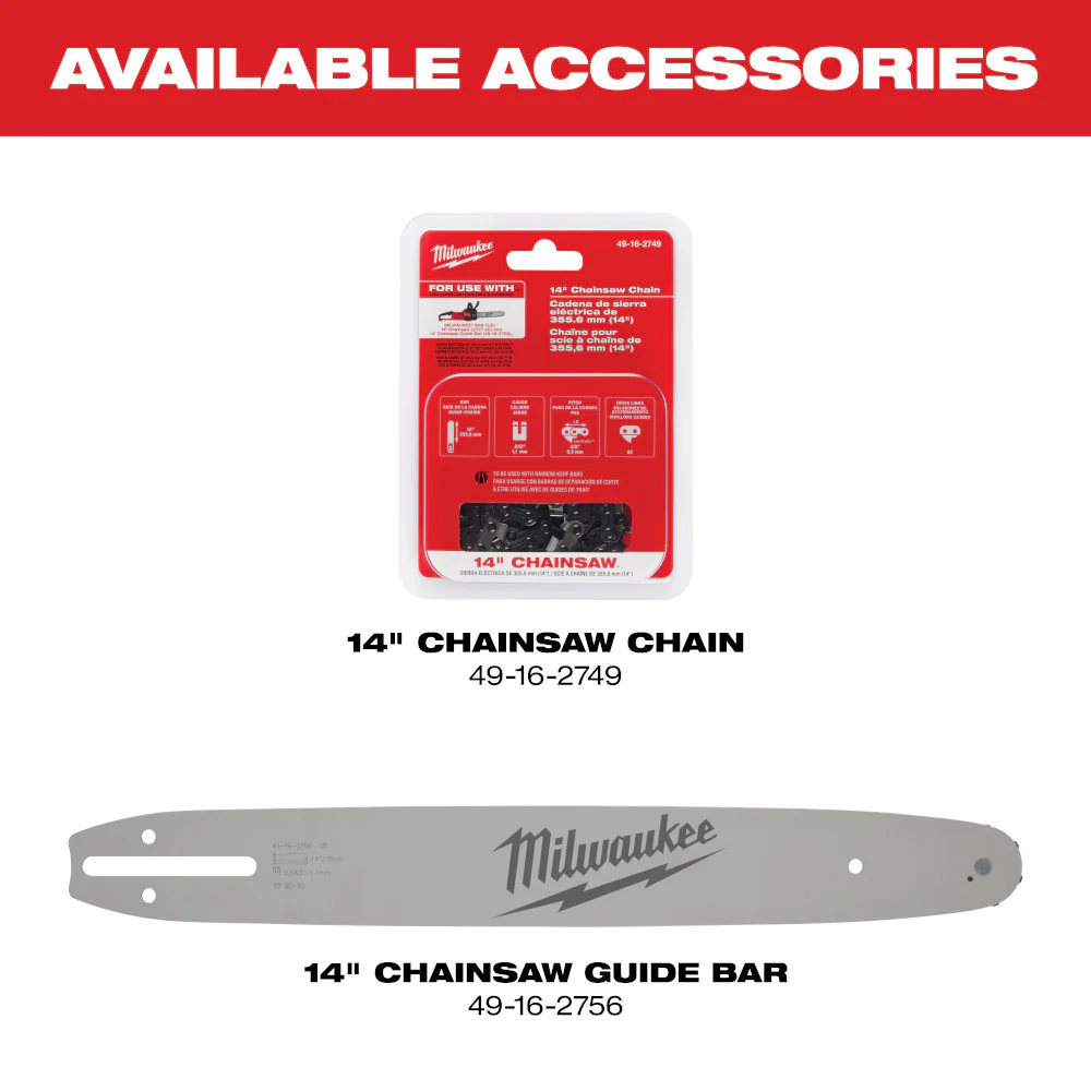 Milwaukee M18 FUEL™ Cordless 14" Chainsaw - Tool Only - Image 14