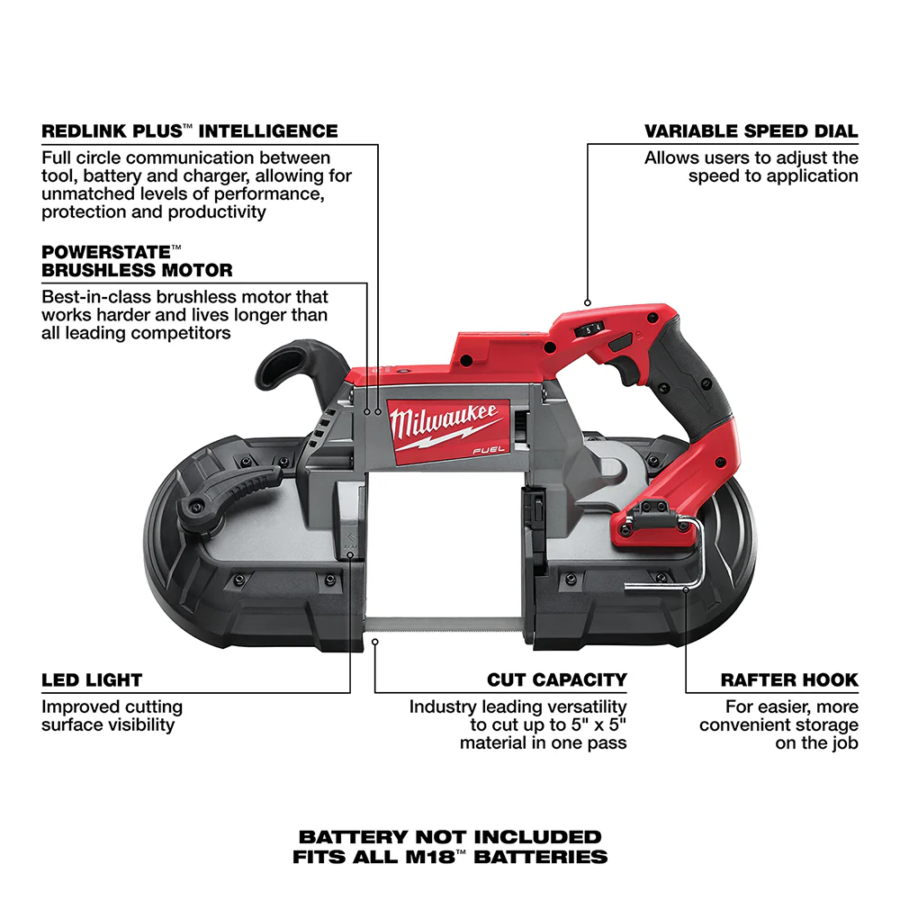 Milwaukee M18 FUEL Cordless Deep Cut Band Saw - Tool Only - Image 6