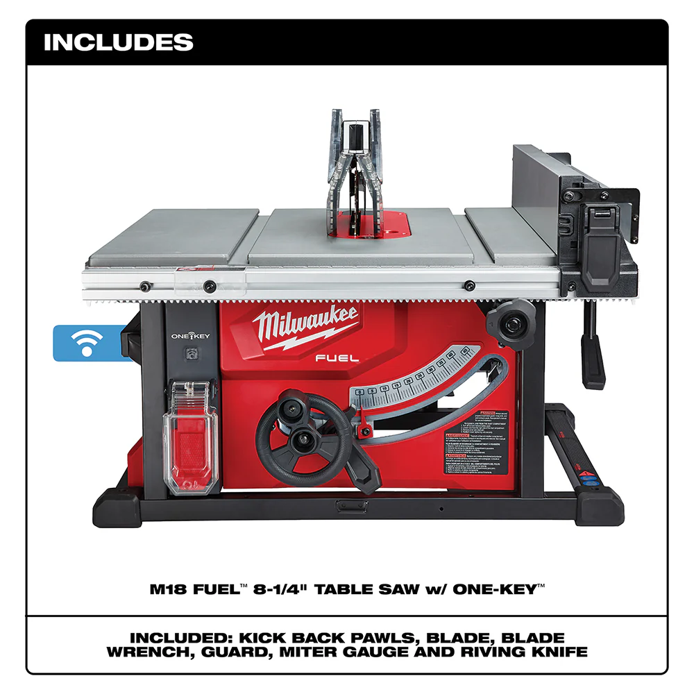 Milwaukee M18 FUEL Cordless 8-1/4" Table Saw with ONE-KEY - Tool Only - Image 2