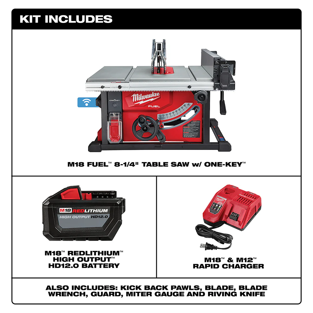 Milwaukee M18 FUEL Cordless 8-1/4" Table Saw with ONE-KEY Kit - Image 2