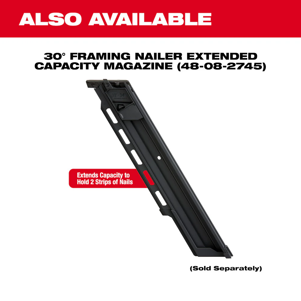 Milwaukee M18 FUEL Cordless 30 Degree Framing Nailer  - Tool Only - Image 9