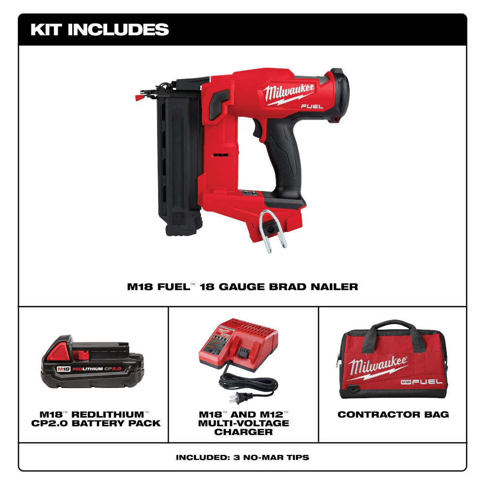 Milwaukee M18 FUEL Cordless 18 Gauge Brad Nailer Kit - Image 3