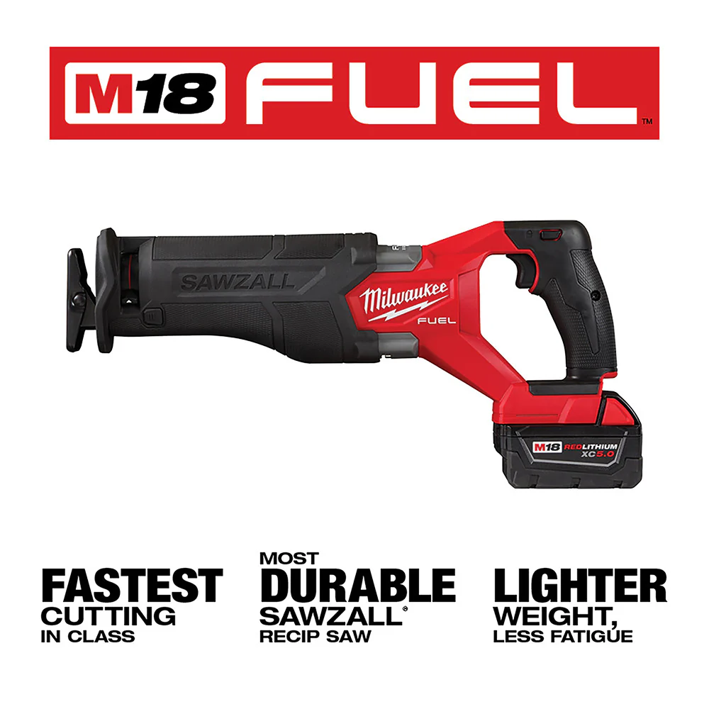Milwaukee M18 FUEL Cordless SAWZALL Reciprocating Saw 1 Battery Kit - Image 12