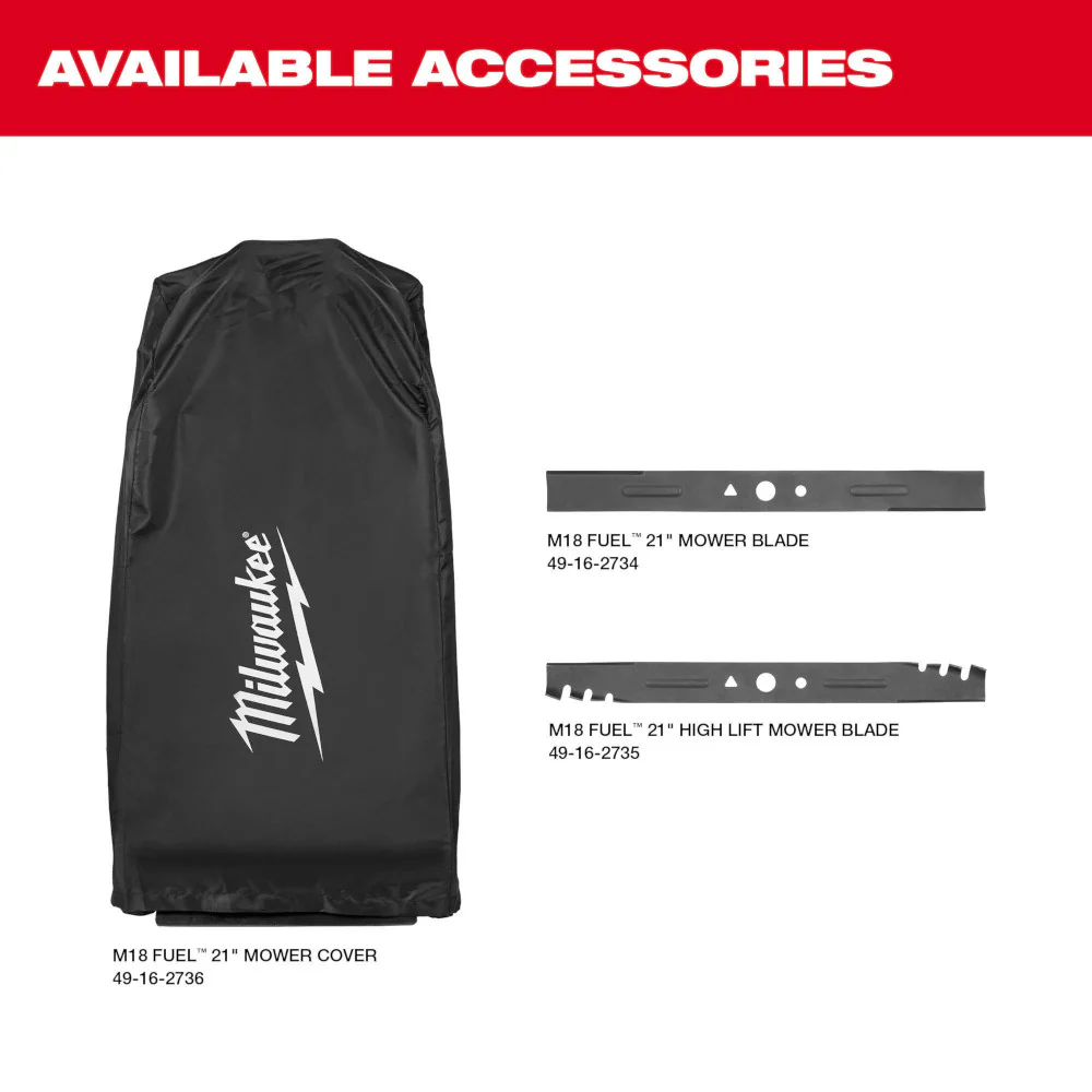 Milwaukee M18 FUEL Cordless 21" Self-Propelled Dual Battery Mower Kit - Image 15