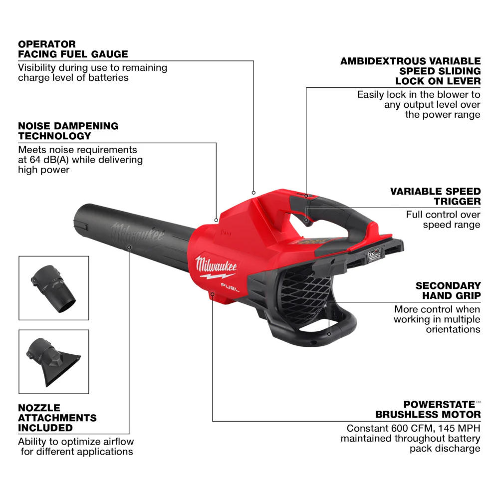 Milwaukee M18 FUEL Cordless Dual Battery Blower - Tool Only - Image 4