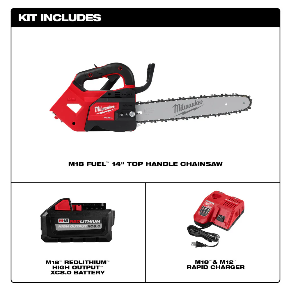 Milwaukee M18 FUEL 14" Top Handle Chainsaw Kit - Image 3