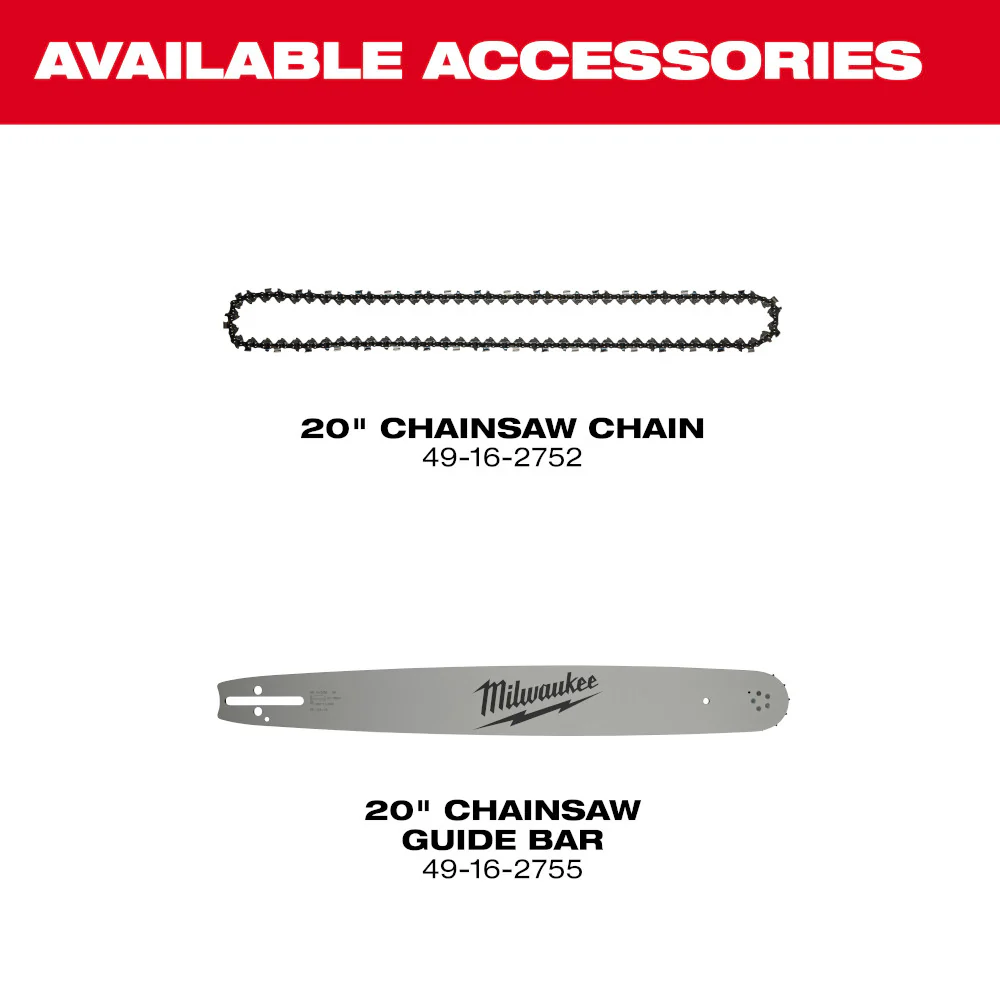 Milwaukee M18 FUEL™ 20" Dual Battery Chainsaw Kit - Image 14