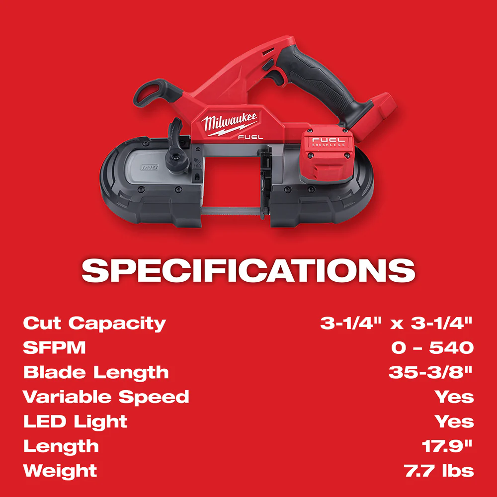 Milwaukee M18 FUEL Cordless Compact Band Saw Kit - Image 8