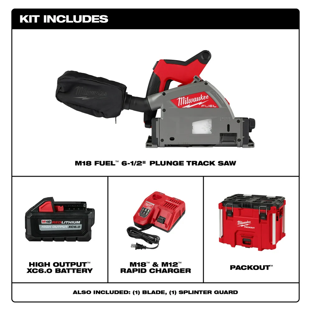 Milwaukee M18 FUEL 6-1/2" Plunge Track Saw Kit - Image 2