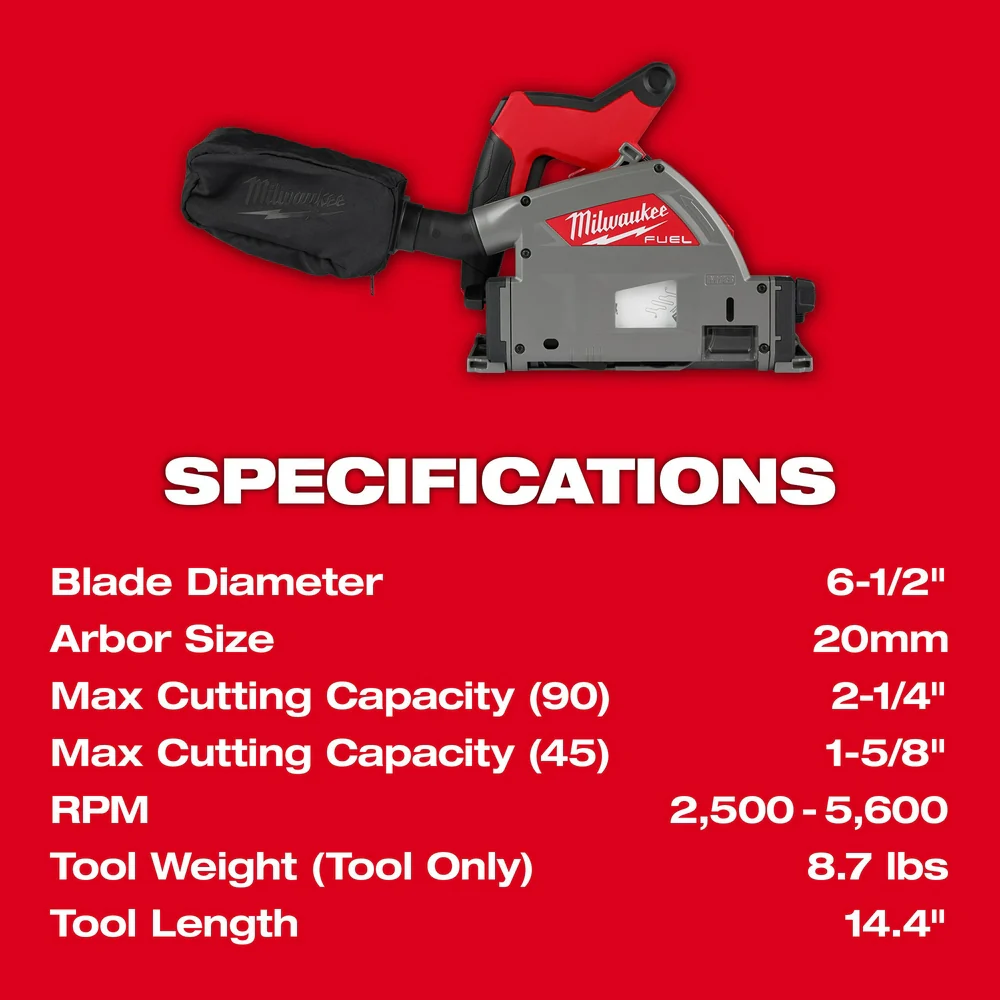 Milwaukee M18 FUEL 6-1/2" Plunge Track Saw Kit - Image 8