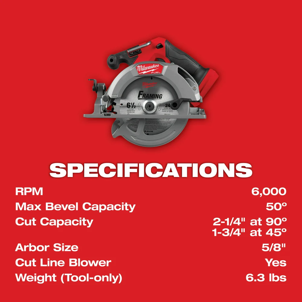 Milwaukee M18 FUEL™ 6-1/2" Circular Saw - Tool Only - Image 7