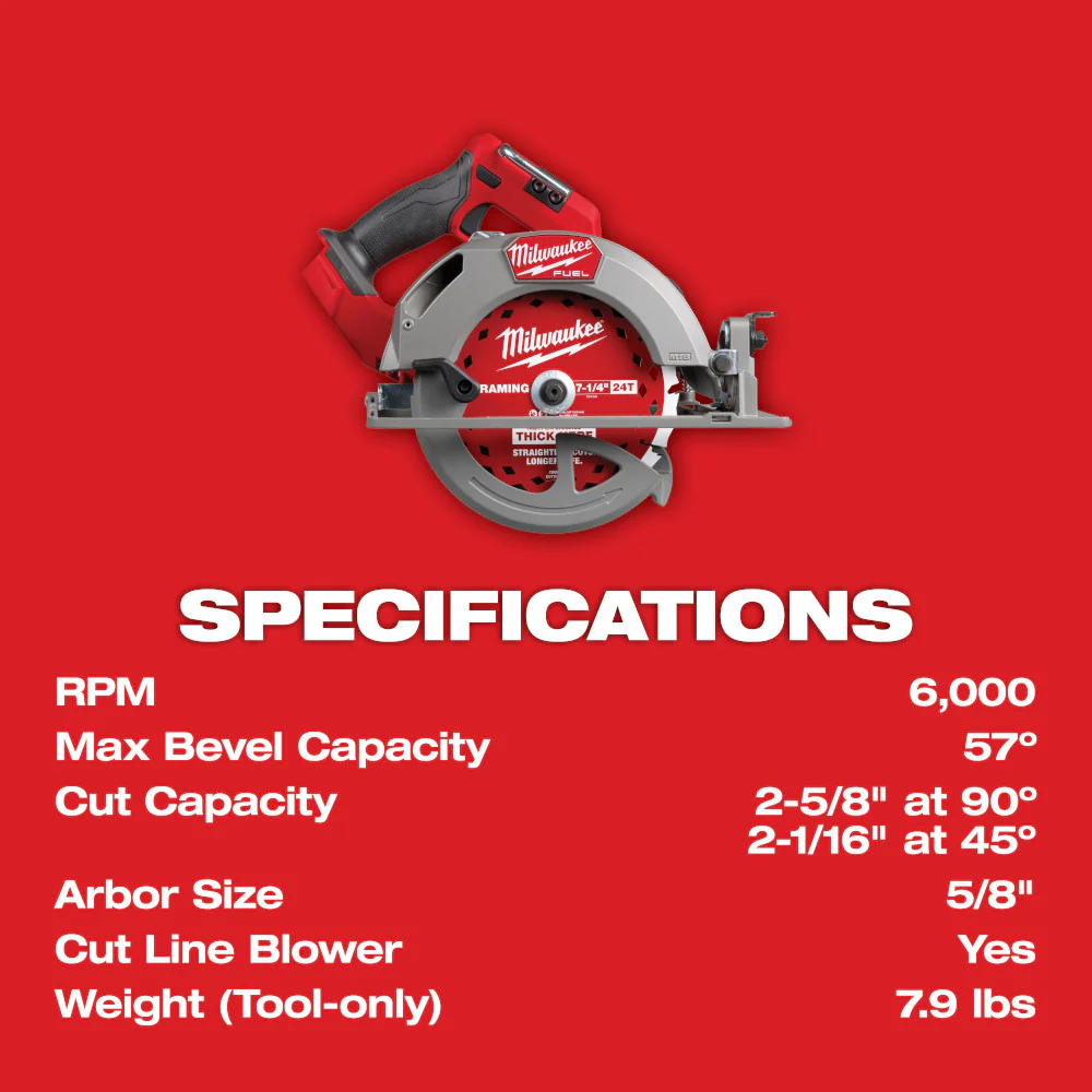 Milwaukee 2834-20 M18 FUEL™ 7-1/4” Circular Saw - Tool Only - Image 11