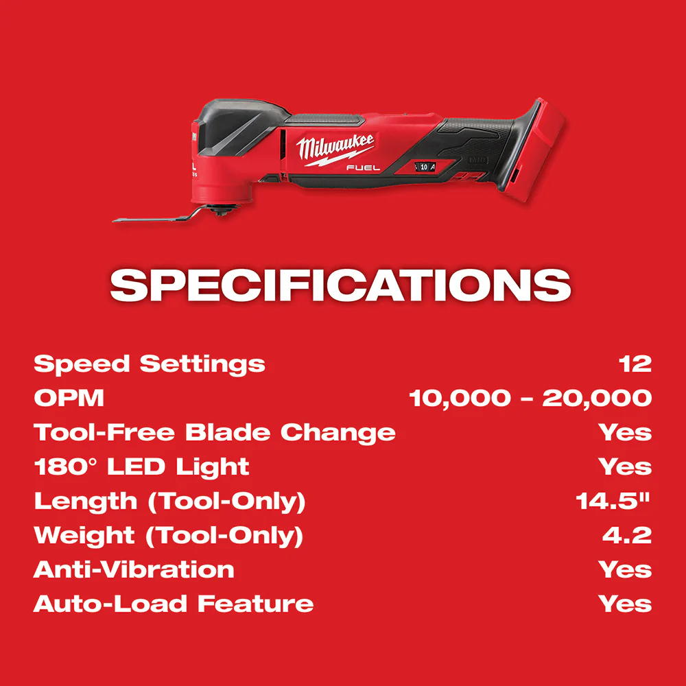Milwaukee M18 FUEL Cordless Oscillating Multi-Tool - Tool Only - Image 8