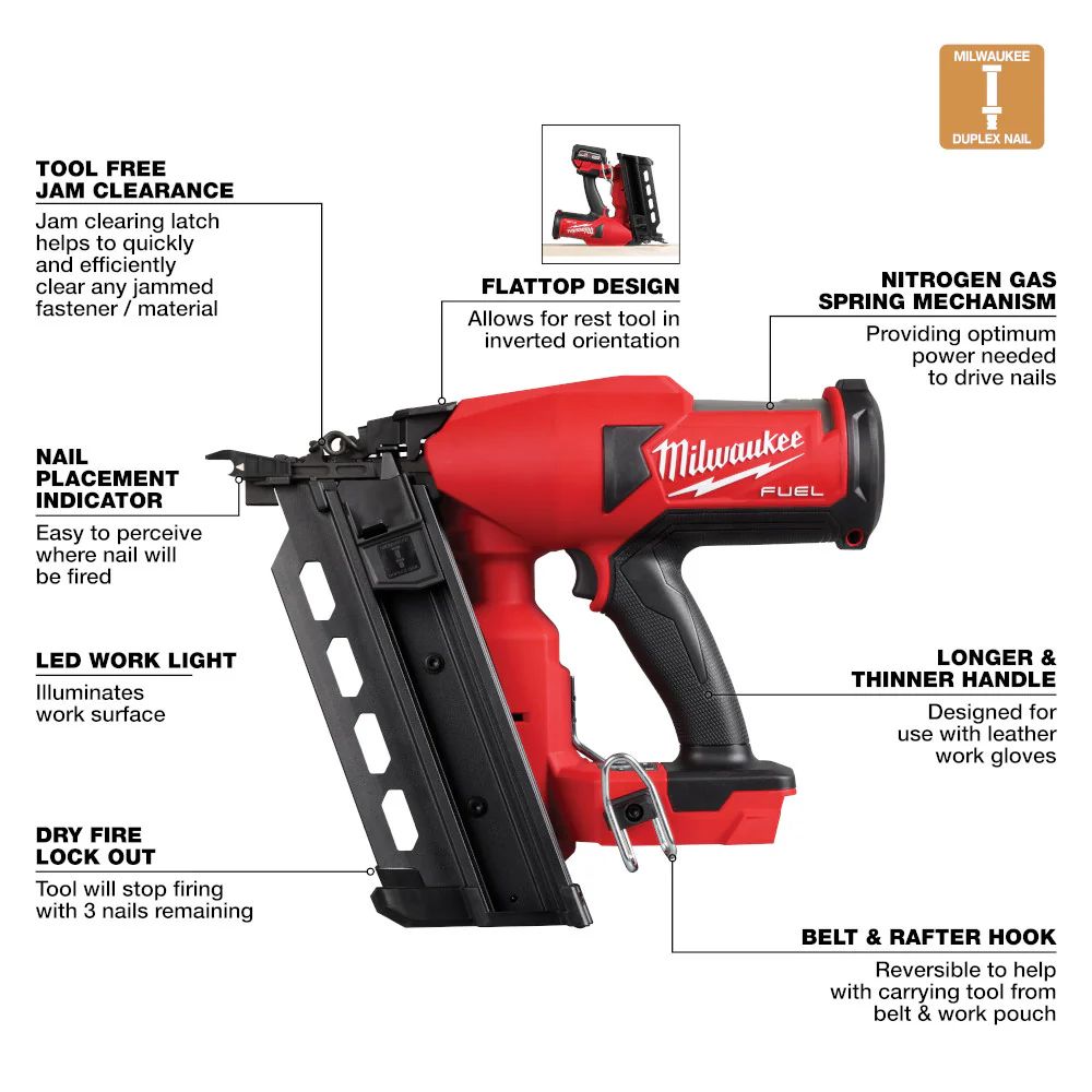 Milwaukee M18 FUEL™ Duplex Nailer - Tool Only - Image 9