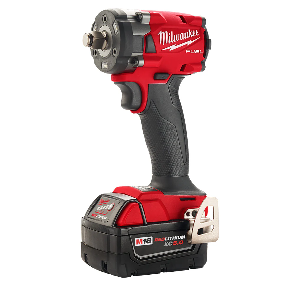 Milwaukee M18 FUEL Cordless 1/2" Compact Impact Wrench Friction Ring Kit with 5.0 AH Resistant Batteries - Image 5