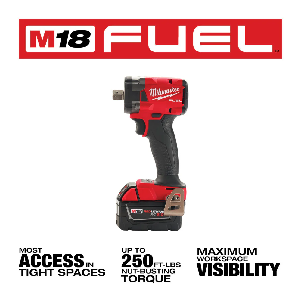 Milwaukee M18 FUEL™ 1/2" Compact Impact Wrench Kit w/ Pin Detent - Image 3