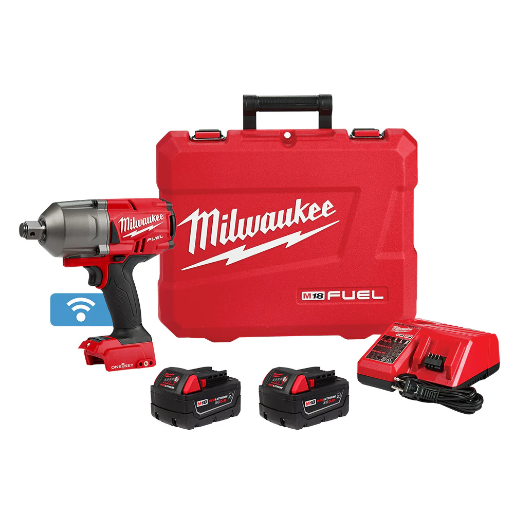 Milwaukee M18 FUEL Cordless 3/4" High Torque Impact Wrench Friction Ring Kit w/ 5.0 AH Resistant Batteries