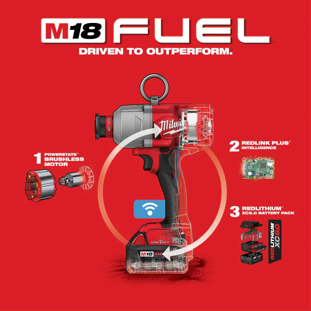 Milwaukee M18 FUEL Cordless 7/16" Hex Utility HTIW with ONE-KEY Kit - Image 7