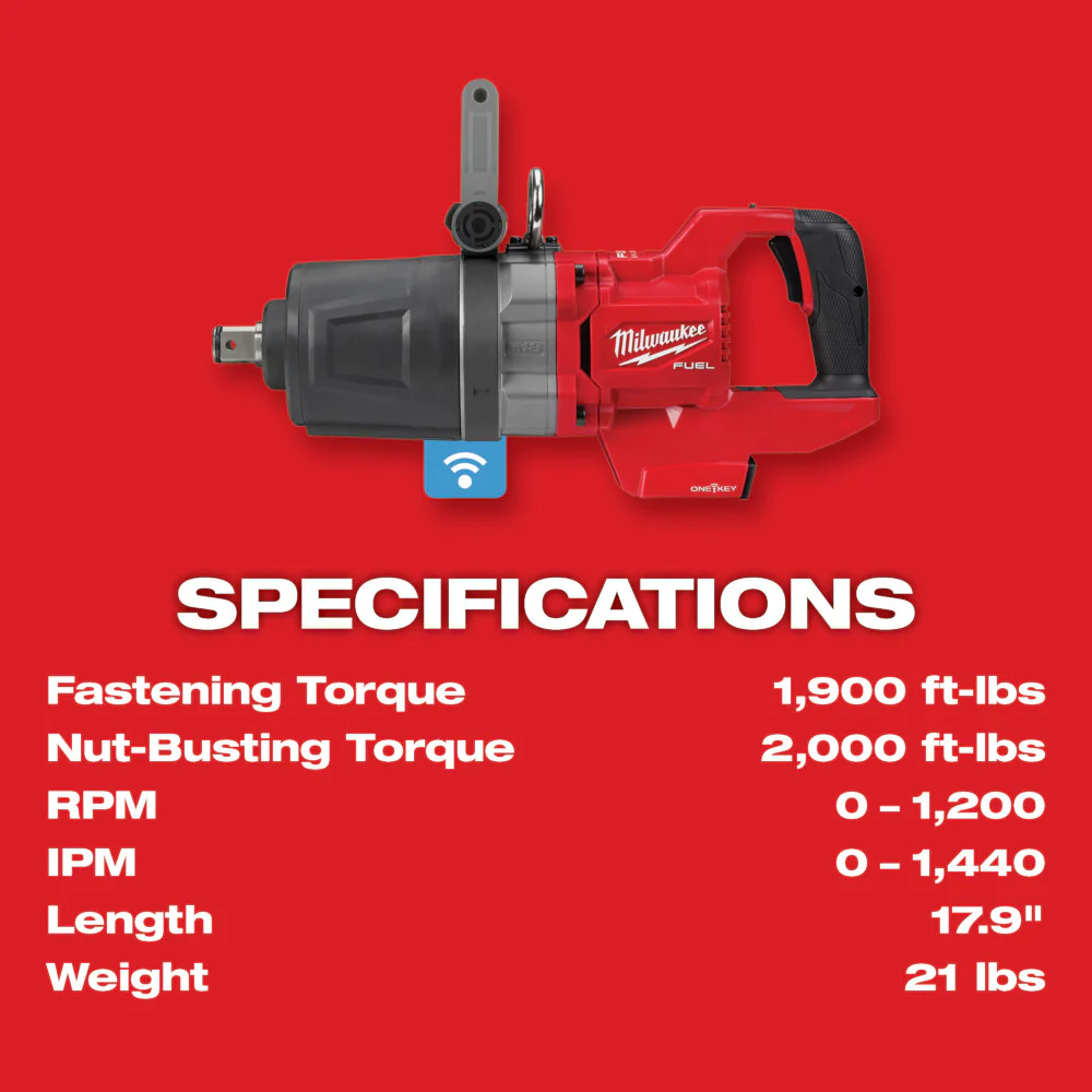 Milwaukee M18 FUEL™ 1" D-Handle High Torque Impact Wrench w/ ONE-KEY™ - Image 7