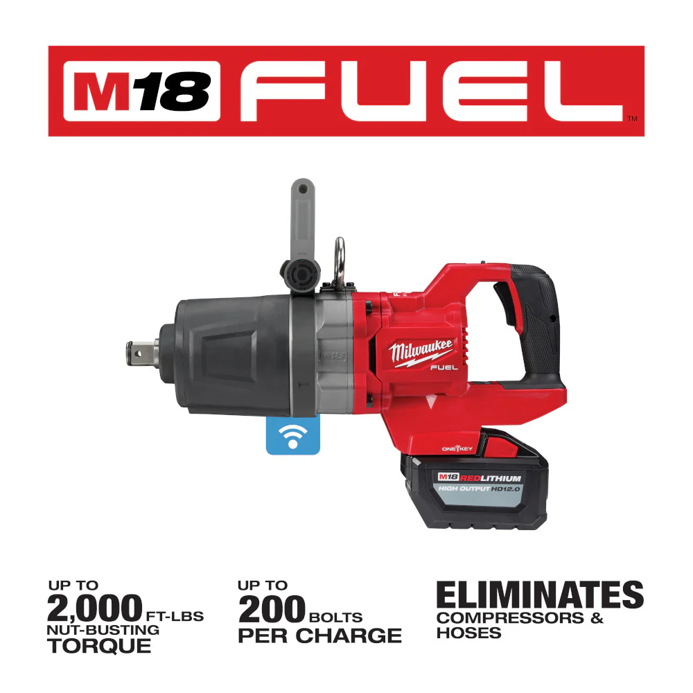 Milwaukee M18 FUEL Cordless 1" D-Handle High Torque Impact Wrench w/ ONE-KEY Kit - Image 3