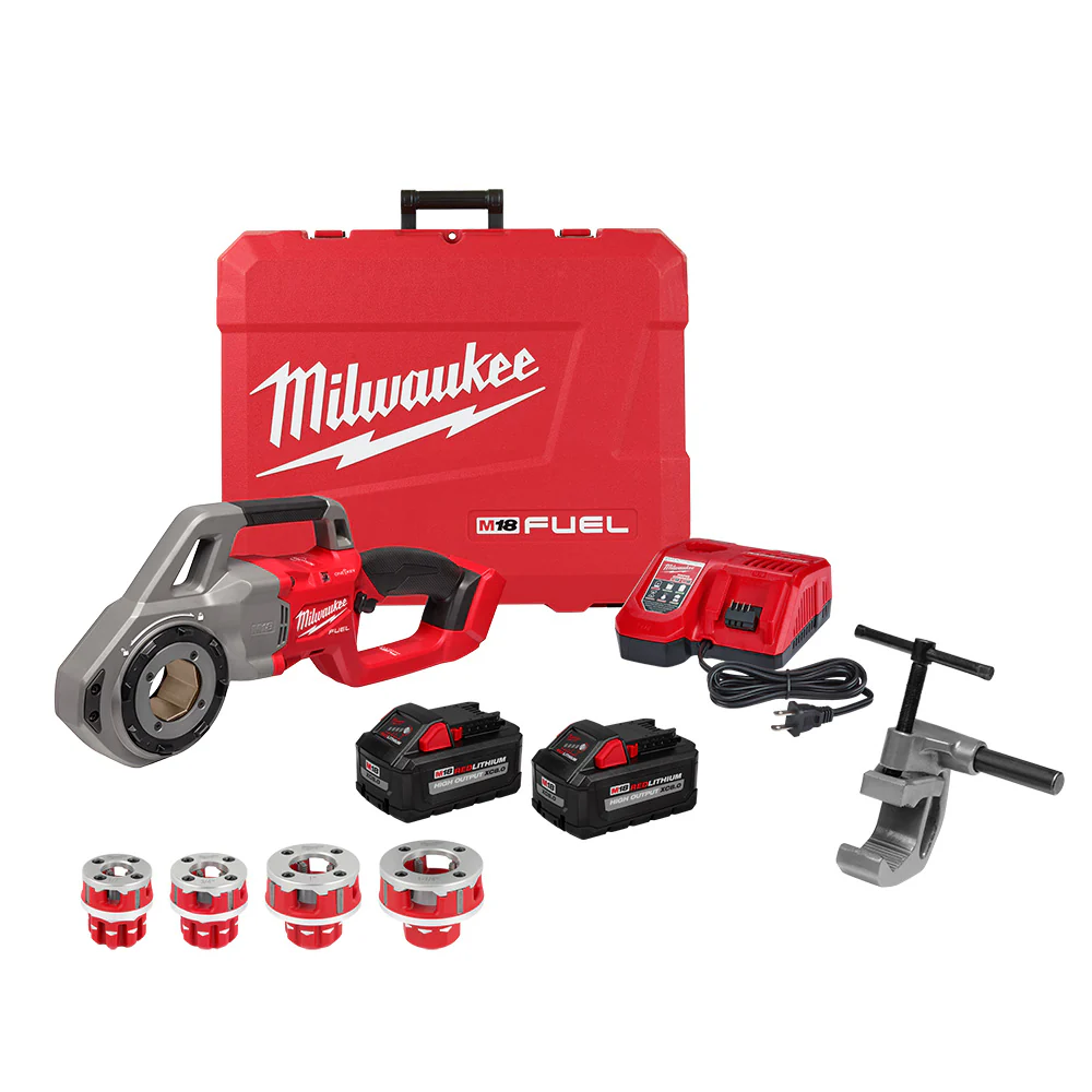 Milwaukee M18 FUEL ONE-KEY Cordless Compact Pipe Threader w/ 1/2 - 1-1/4" NPT Forged Aluminum Die Heads