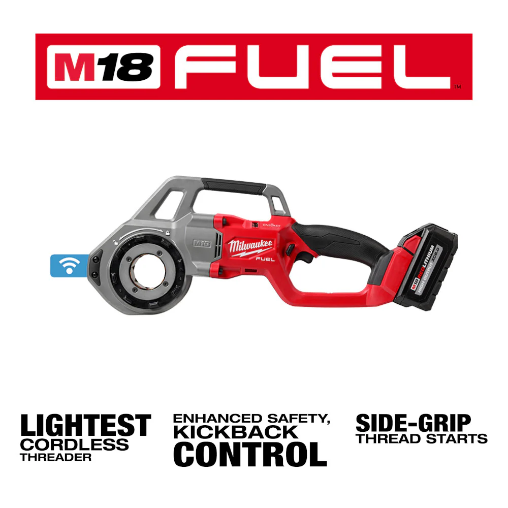 Milwaukee M18 FUEL ONE-KEY Cordless Compact Pipe Threader w/ 1/2 - 1-1/4" NPT Forged Aluminum Die Heads - Image 3