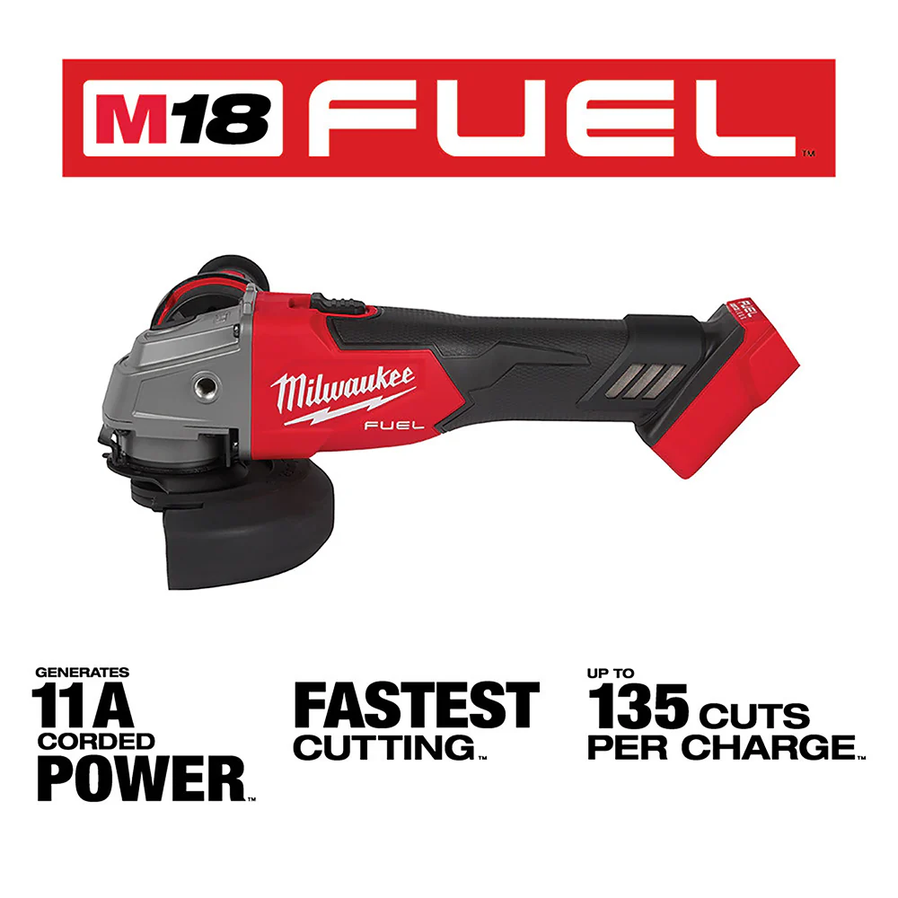 Milwaukee M18 FUEL Cordless 4-1/2" / 5" Grinder Slide Switch, Lock-On - Tool Only - Image 3