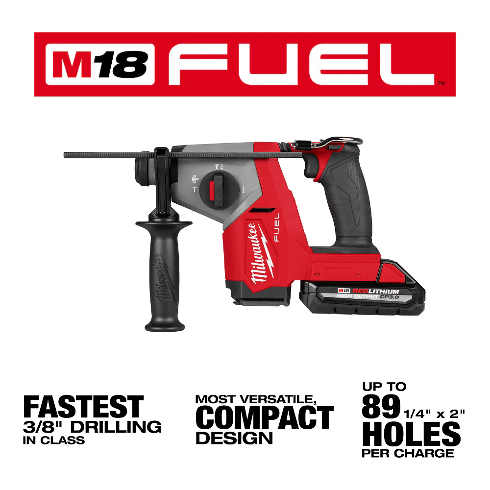Milwaukee M18 FUEL 5/8" SDS+ Rotary Hammer w/ Dust Extractor Kit - Image 2