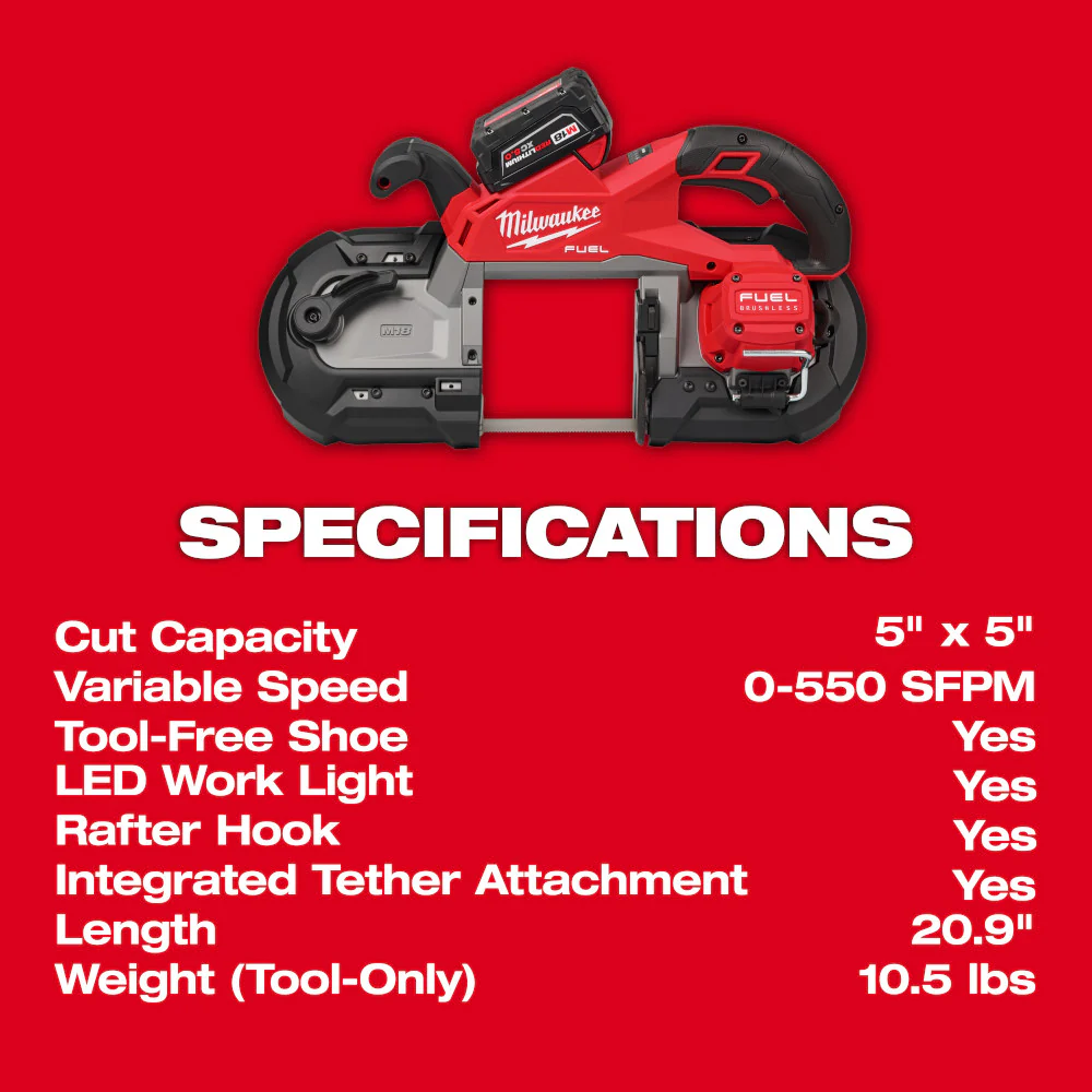 Milwaukee 2929-22 M18 FUEL™ Deep Cut Band Saw Kit - Image 8