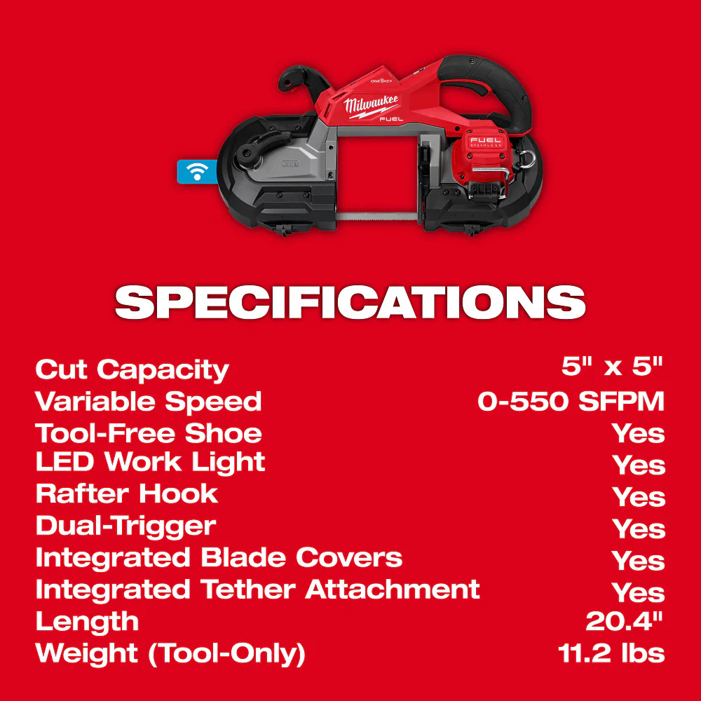Milwaukee M18 FUEL™ Deep Cut Dual Trigger Band Saw w/ ONE-KEY™ - Image 7