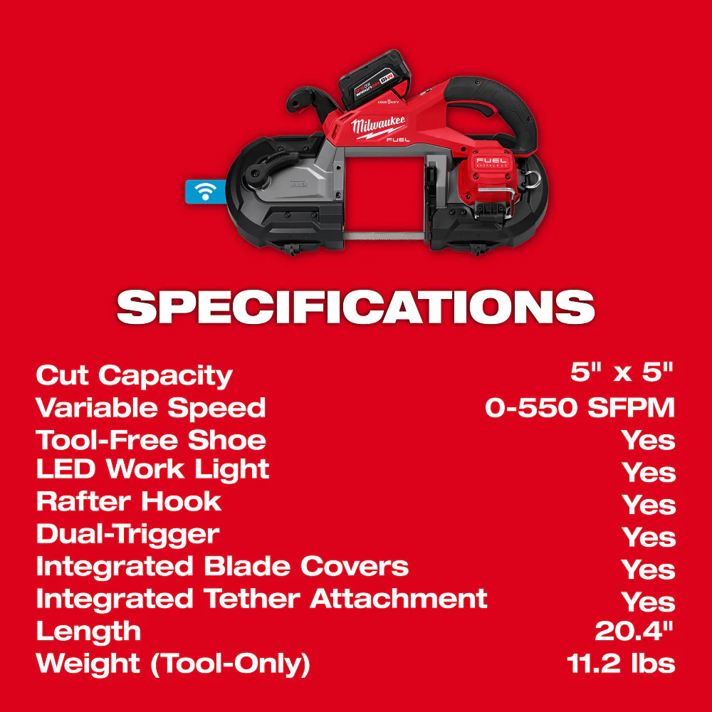 Milwaukee M18 FUEL™ Dual Trigger Deep Cut Band Saw Kit - Image 8