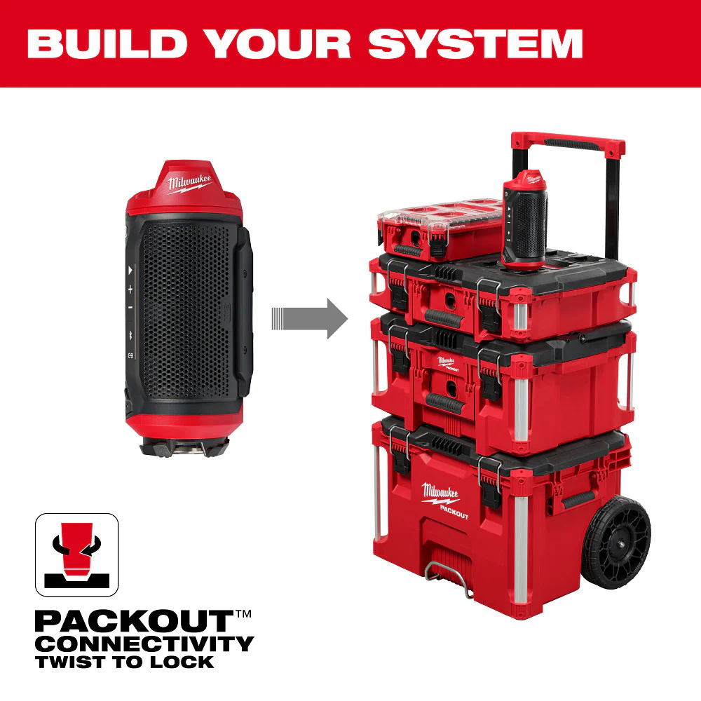 Milwaukeee M12™ Bluetooth® Jobsite Speaker w/ PACKOUT™ Compatibility - Image 11