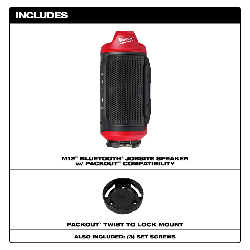 Milwaukeee M12™ Bluetooth® Jobsite Speaker w/ PACKOUT™ Compatibility - Image 2
