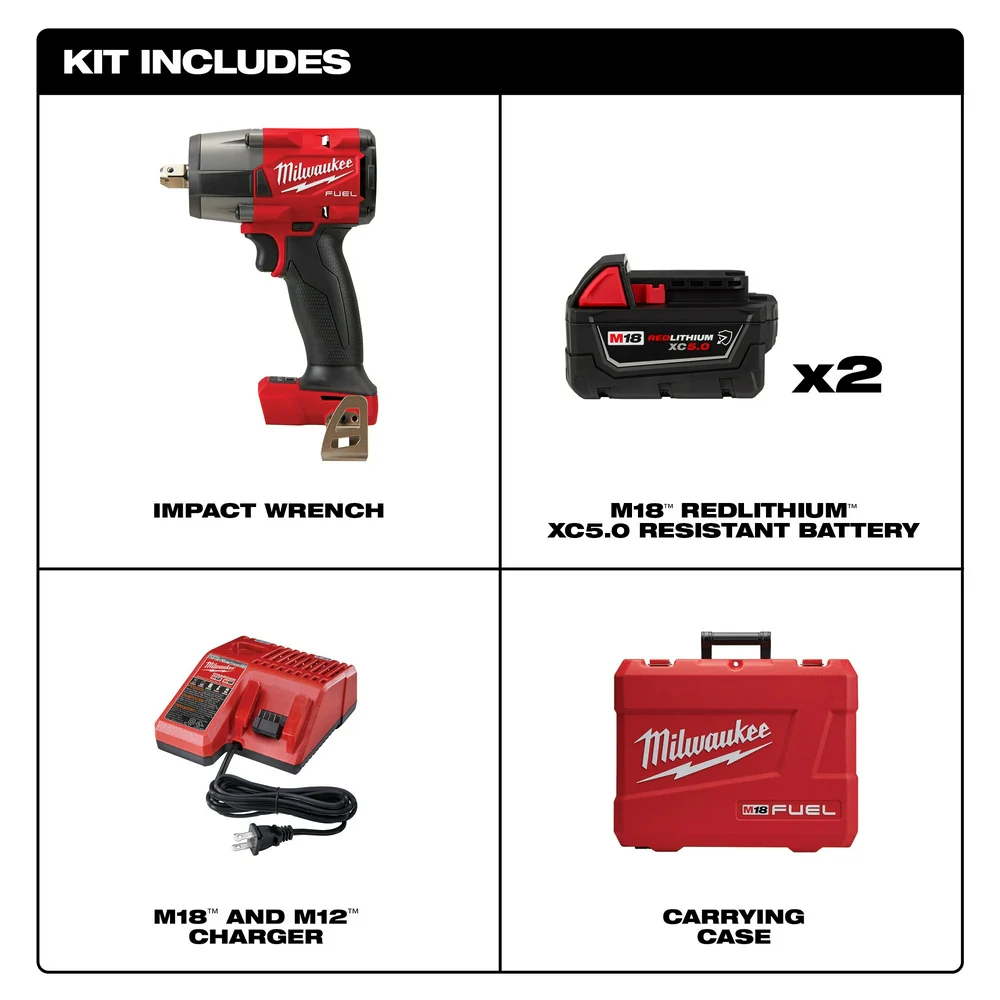 Milwaukee M18 FUEL Cordless 1/2" Mid-Torque Impact Wrench Pin Detent Kit - Image 2