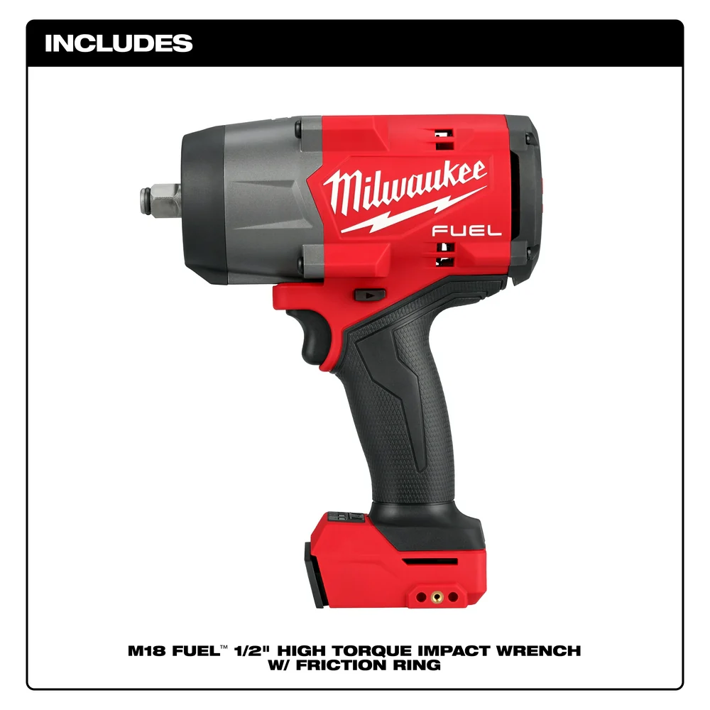 Milwaukee M18 FUEL 1/2" High Torque Impact Wrench w/ Friction Ring - Tool Only - Image 2
