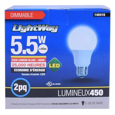 2PK A19 LED Dimmable E26 Bulb Soft White - Image 3