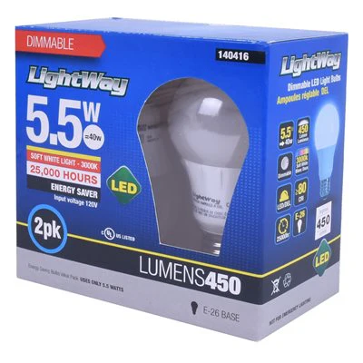 2PK A19 LED Dimmable E26 Bulb Soft White - Image 5