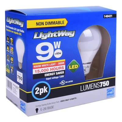 2PK A19 LED Non-Dimmable E26 Bulb Warm White - Image 4