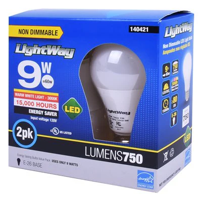 2PK A19 LED Non-Dimmable E26 Bulb Warm White - Image 5