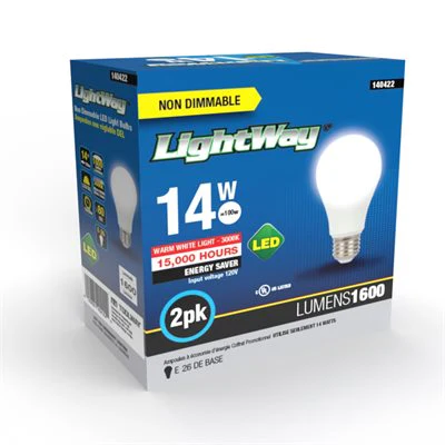 2PK A19 LED Non-Dimmable E26 Bulb Warm White - Image 7