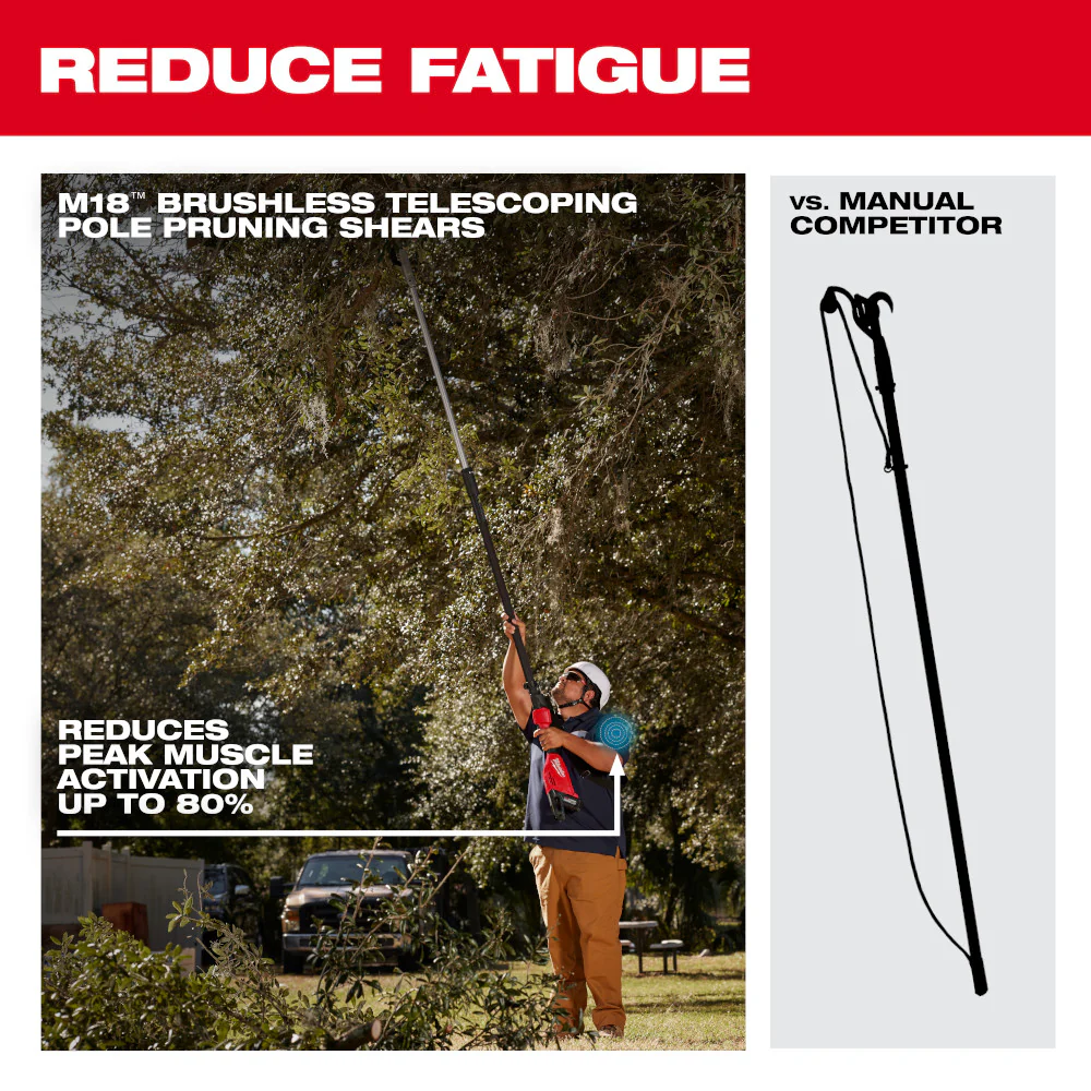 Milwaukee M18 Brushless Telescoping Pole Pruning Shears Kit - Image 7