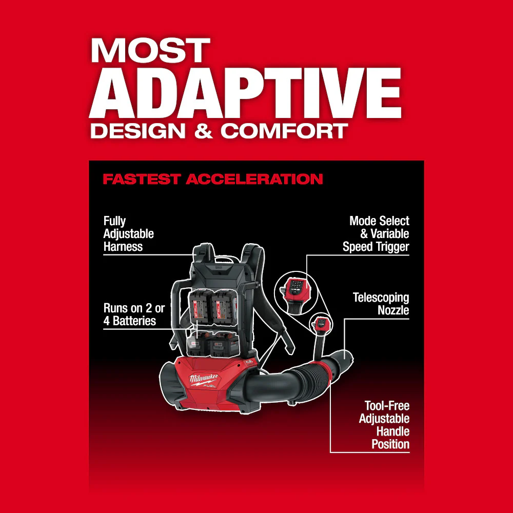 Milwaukee M18 FUEL™ Dual Battery Backpack Blower Kit - Image 11