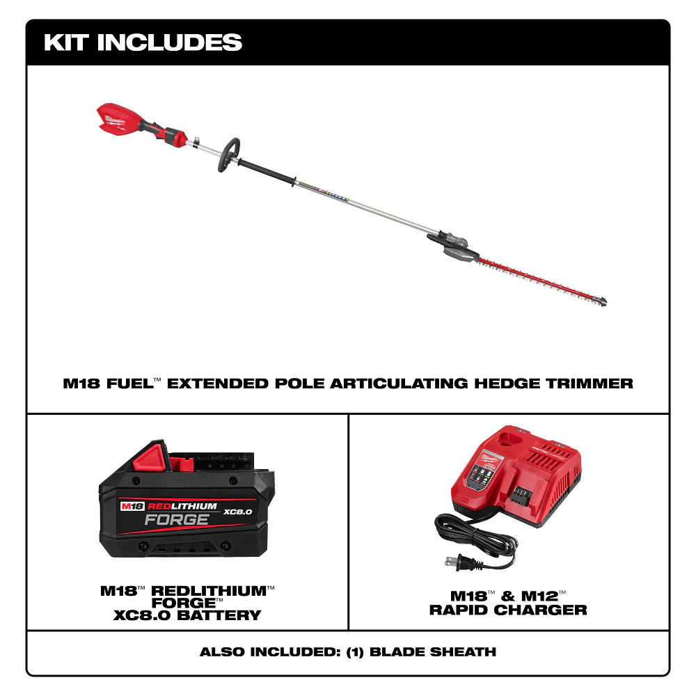 Milwaukee M18 FUEL Extended Pole Articulating Hedge Trimmer Kit - Image 5
