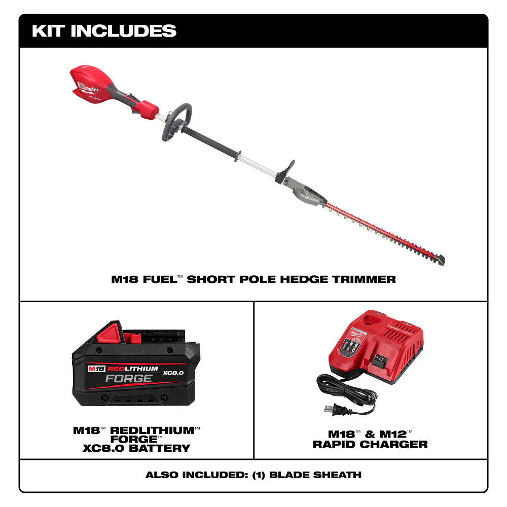 Milwaukee M18 FUEL™ Short Pole Hedge Trimmer Kit - Image 3