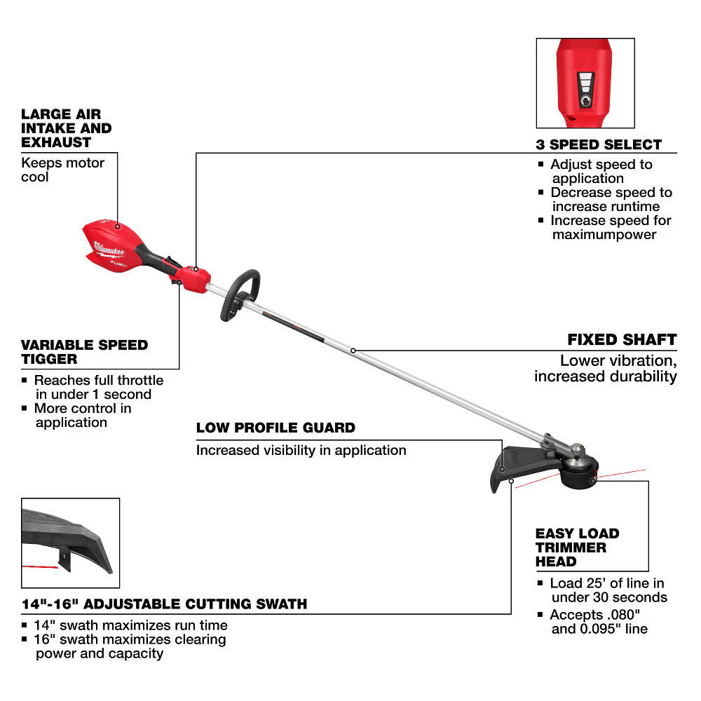 Milwaukee M18 FUEL™ 16" String Trimmer - Tool Only - Image 3