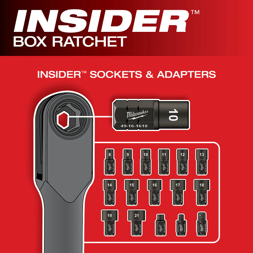 Milwaukee M12 FUEL™ INSIDER™ Extended Reach Box Ratchet - Tool Only - Image 2