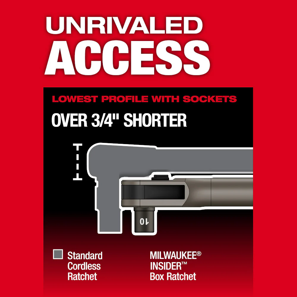 Milwaukee M12 FUEL™ INSIDER™ Extended Reach Box Ratchet Kit - Image 6