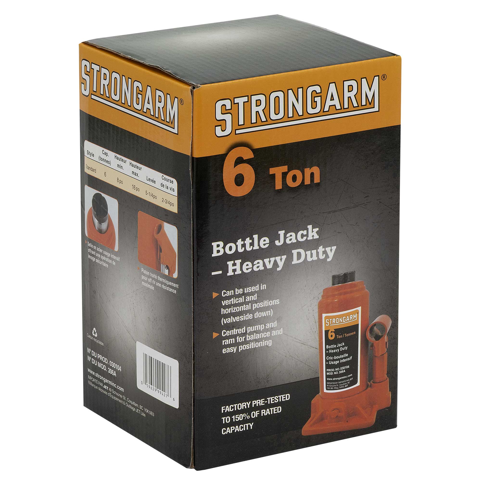 StrongArm Heavy Duty Bottle Jack - 6 Ton - Image 7