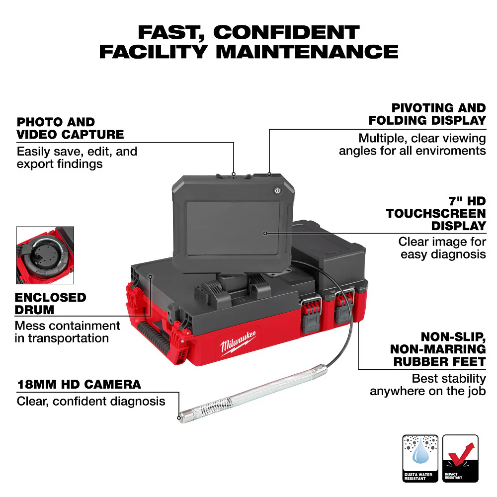 Milwaukee M12 75ft Drain Camera w/ PACKOUT Compatibility - Image 4